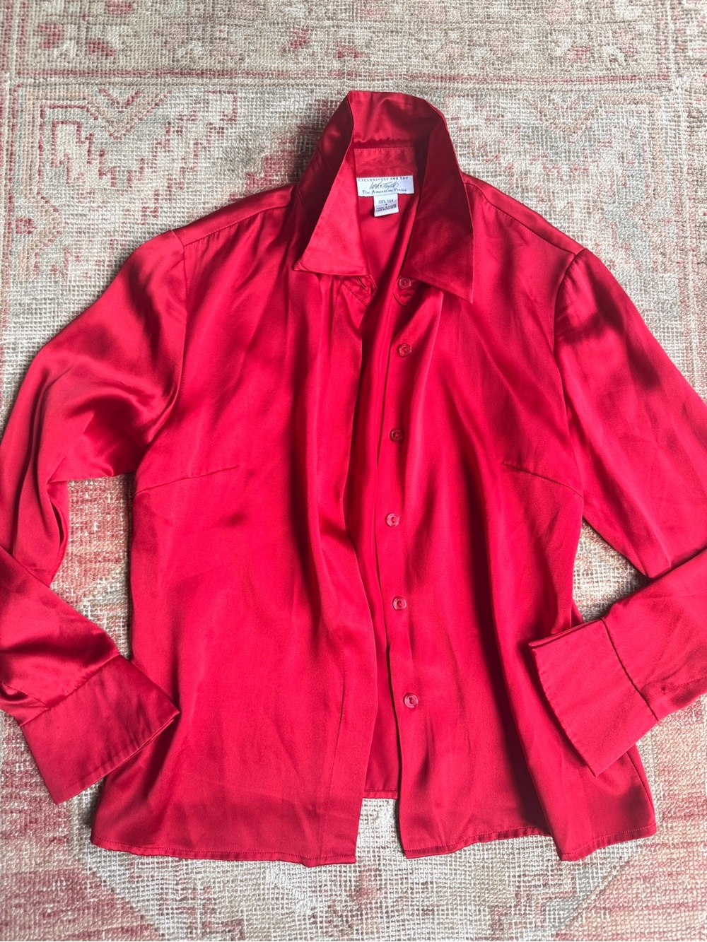 Lord & Taylor Red 100% silk luxury top